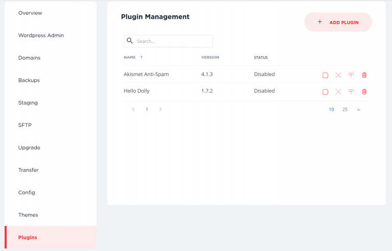 Wordpress plugin mangement