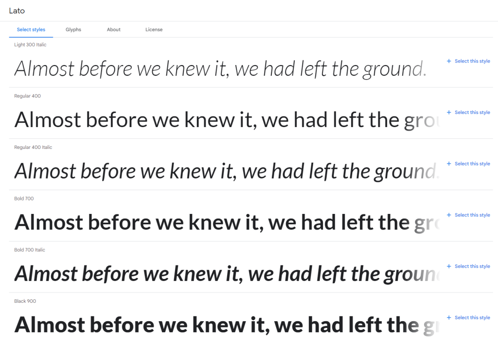 Lato from Google Fonts