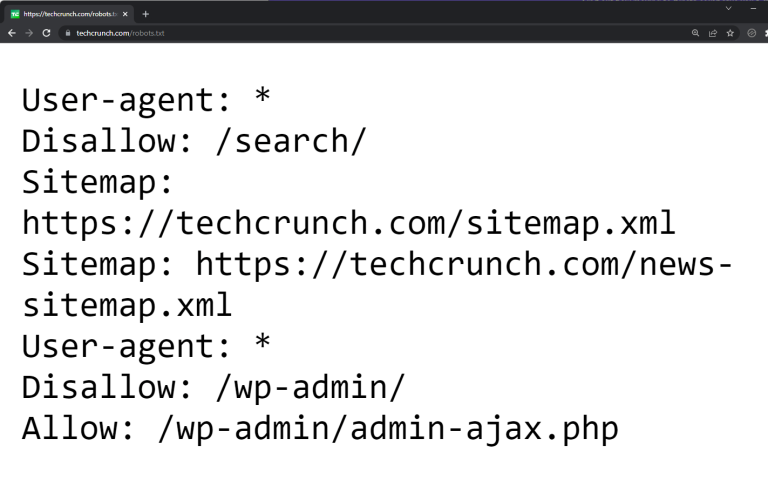 Techcrunch has a little complex robots.txt