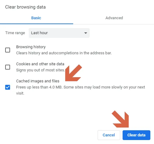 How to clear cached images and files on Chrome