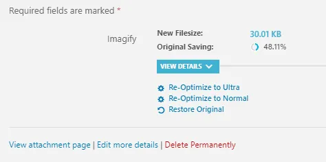 Imagify image optimization