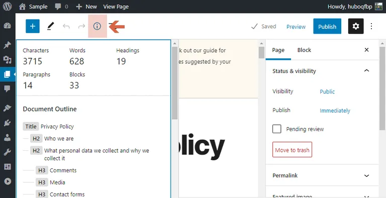 The addition of information panel on the top toolbar