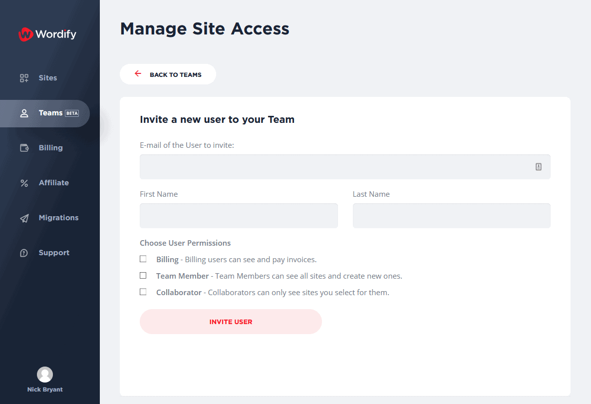 Wordify Teams Feature
