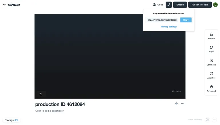 Vimeo Video URL