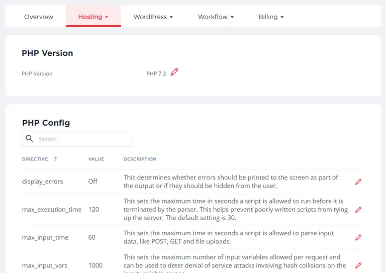 Check PHP version in the Wordify dashboard