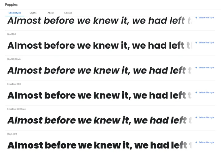 Poppins from Google Fonts